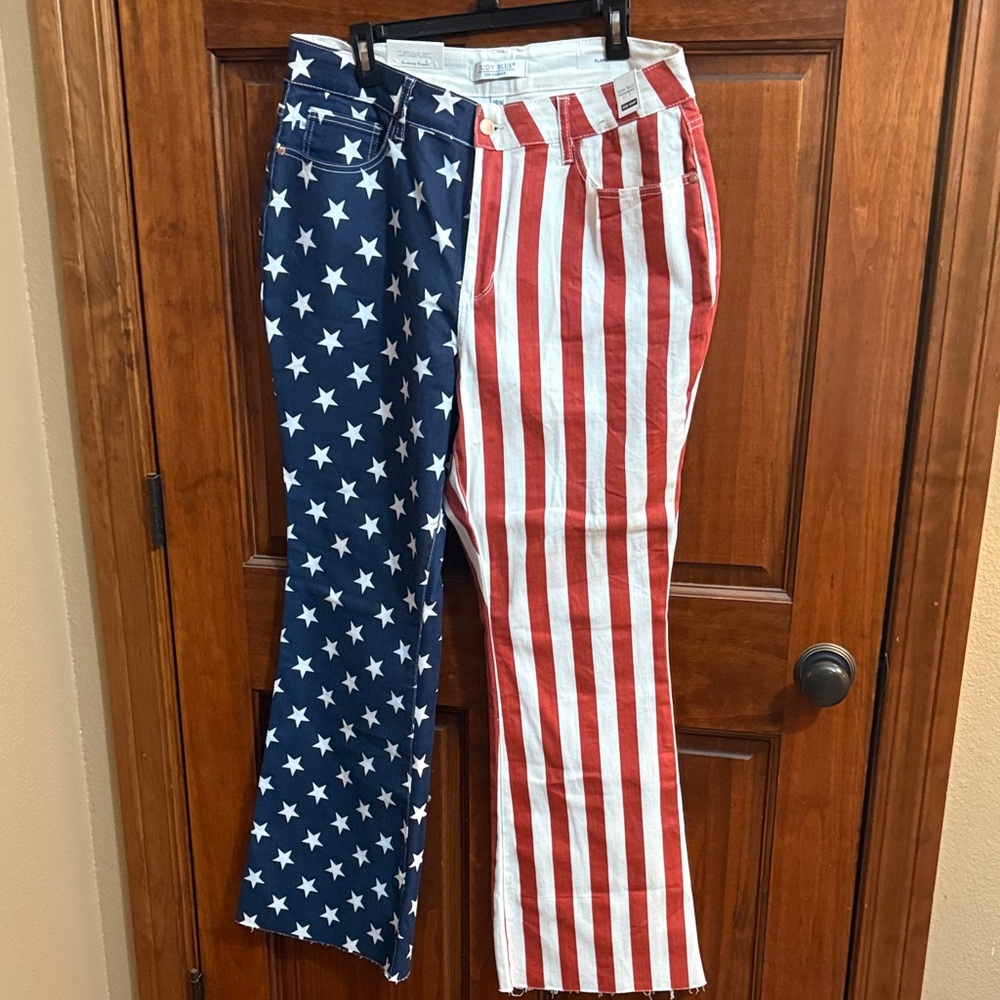 Judy Blue Red, White, and Blue Flare Jeans
